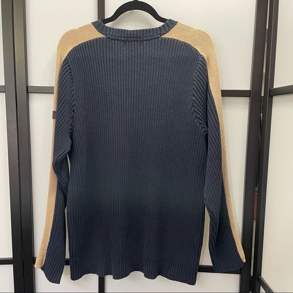 [xl] Eddie Bauer Men’s Vintage Navy Blue Thick Ribbed Cotton Heavyweight Sweater - Picture 4 of 13